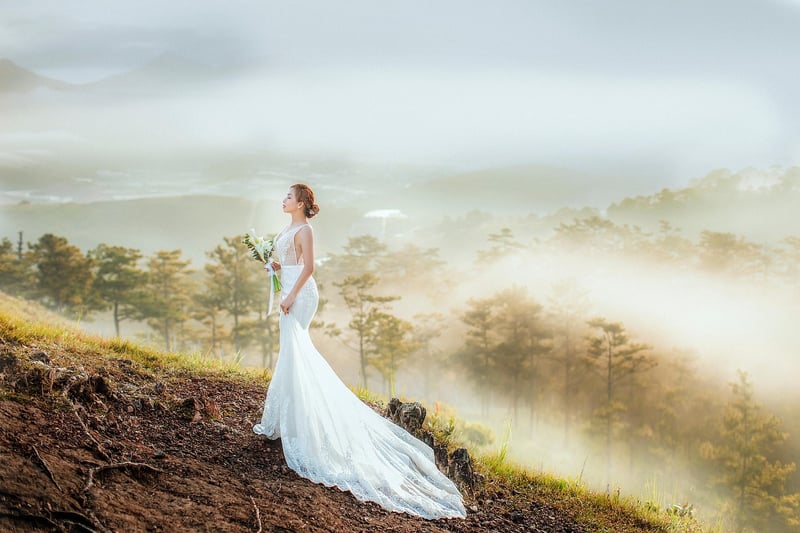 Bride with bouquet